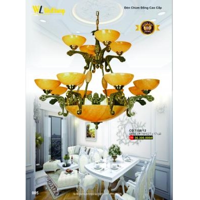 Đèn Chùm Đồng Cao Cấp 7158/12