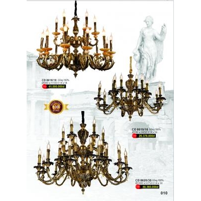 Đèn Chùm Đồng Cao Cấp CĐ 8618/18 - 8619/16 - 8620/30