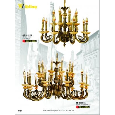 Đèn Chùm Đồng Cao Cấp CĐ 8052/16 - 8055/24