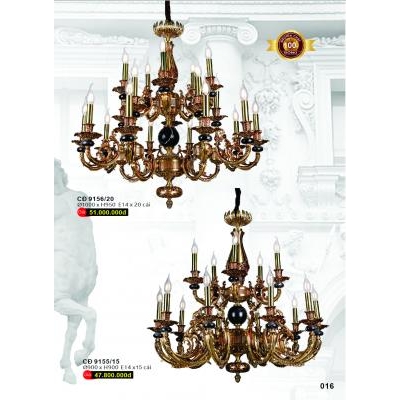 Đèn Chùm Đồng Cao Cấp CĐ 9155/15 - 9156/20