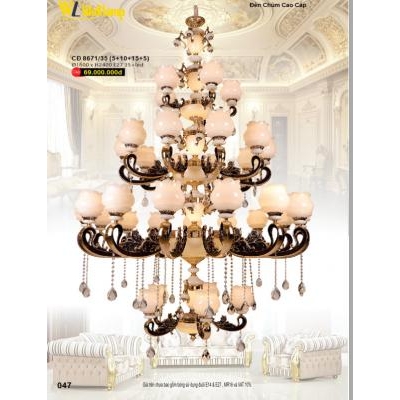 Đèn Chùm Đồng Cao Cấp CĐ 8671/35