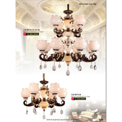Đèn Chùm Đồng Cao Cấp CĐ 8672/12 - 8673/6