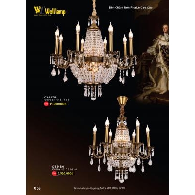 Đèn Chùm Nến Pha Lê Cao Cấp C 8667/8 - 8668/6