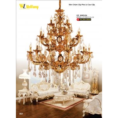 Đèn Chùm Cầy Pha Lê Cao Cấp C 8085/24