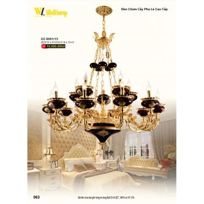 Đèn Chùm Cầy Pha Lê Cao Cấp CC 8091/15