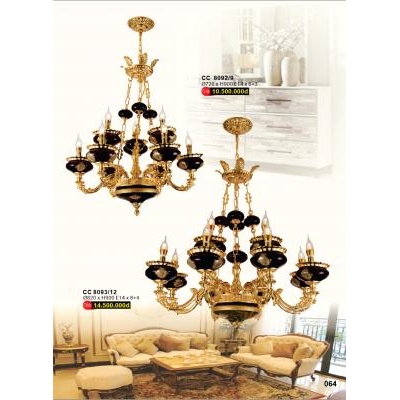 Đèn Chùm Cầy Pha Lê Cao Cấp CC 8092/9 - 8093/12