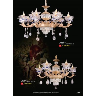 Đèn Chùm Pha Lê Cao Cấp C 9198/6 - 9199/15