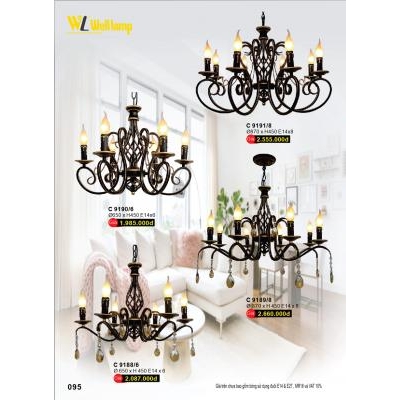 Đèn Chùm Pha Lê Cao Cấp C 9090/6 - 9191/8