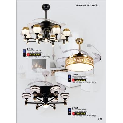 Đèn Quạt Led Cao Cấp Q 9534 - 9535 - 9536