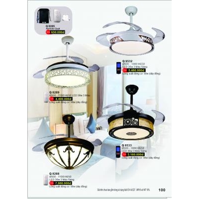 Đèn Quạt Led Cao Cấp Q 8288-8289-9532-9533