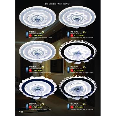 Đèn Quạt Led Cao Cấp MQ 9573-74-75-76-77-78