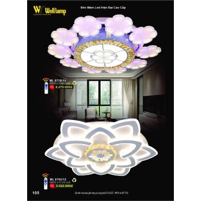 Đèn Mâm Led Hiện Đại Cao Cấp ML 8759/10 - 8760/12