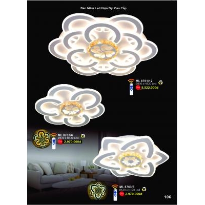 Đèn Mâm Led Hiện Đại Cao Cấp ML 8761/12 - 8762/6 - 8763/6
