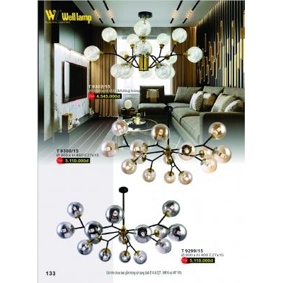 Đèn Thả Hiện Đại Cao Cấp T 9302/15 - 9300/15 - 9229/15