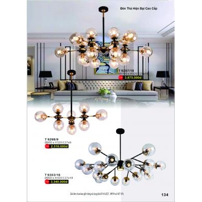 Đèn Thả Hiện Đại Cao Cấp T 9297/18 - 9298/9 - 9303/18