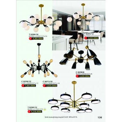 Đèn Thả Led Hiện Đại Cao Cấp T 9296/16 - 9295/12 - 8256/12 - 8258/6 - 9290/12