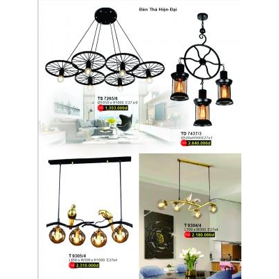 Đèn Thả Led Hiện Đại Cao Cấp TS 7265/6 - 7437/3 - 9305/4 - 9304/4