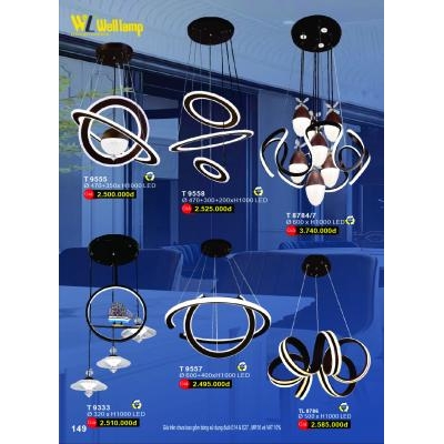 Đèn Thả Led Hiện Đại Cao Cấp T 9555-9557-9558-8784-8786-9333