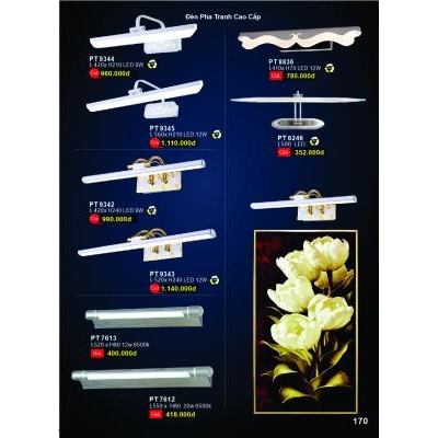 Đèn Pha Tranh Cao Cấp PT 9342-9343-9344-9345-7612-7613-8836-6246