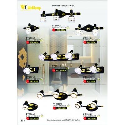 Đèn Pha Tranh Cao Cấp PT 9361-9362-9363-9364