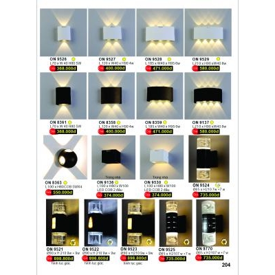 Đèn Tường Led Cao Cấp ON 9521-9522-9523-9524-9525
