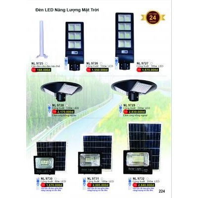 Đèn Đường Led Năng Lượng Mặt Trời NL 9726-9727-9728-9729