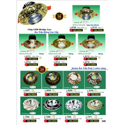 Đèn Led Âm Trần Đồng Cao Cấp